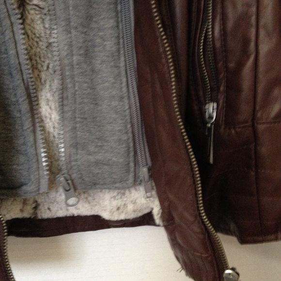 J-2 Hooded Faux-Leather Moto Jacket - M - Picture 6 of 7